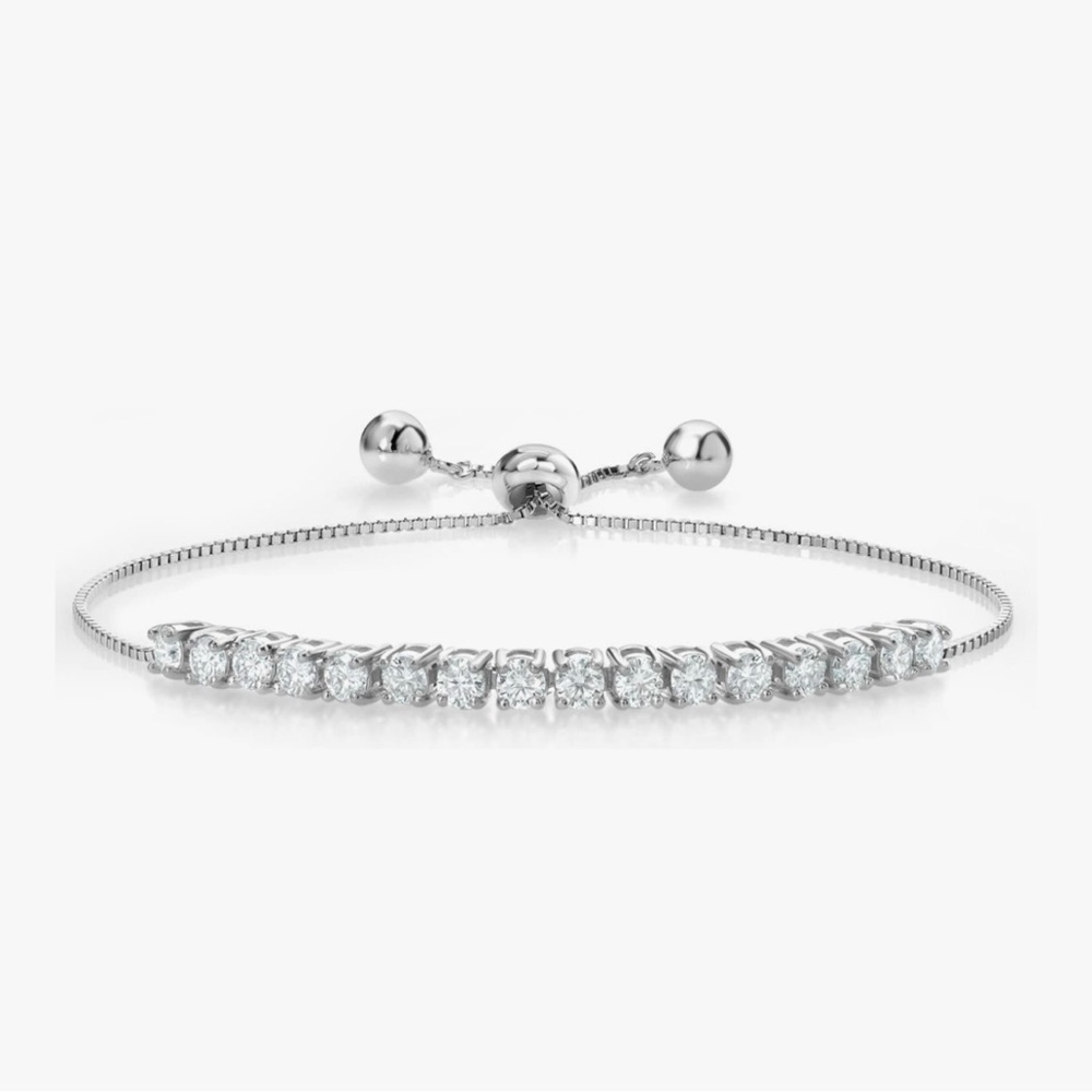 1.5 CT tw Slider Smile Tennis Moissanite Bracelet